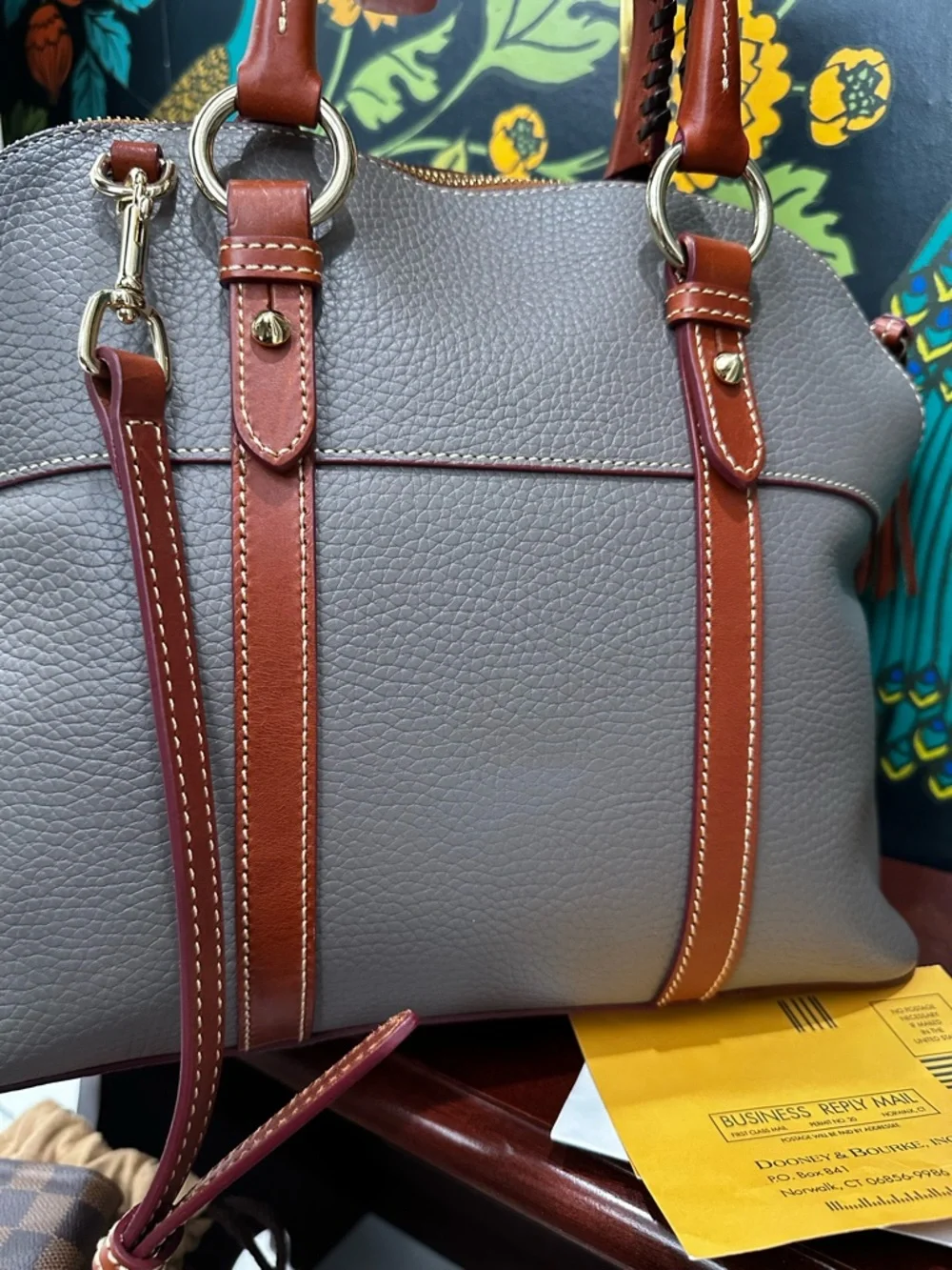Dooney & Bourke Gray and Tan Satchel